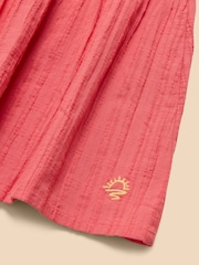 White Stuff Red 100% Cotton Coral Woven Dress - Image 3 of 3