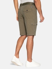 Threadbare Khaki Blend Belted Cargo Shorts - Image 2 of 4