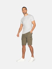 Threadbare Khaki Blend Belted Cargo Shorts - Image 3 of 4