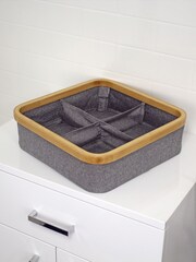 Showerdrape Grey Cotswold Storage Tray with 4 Compartments - Image 2 of 4