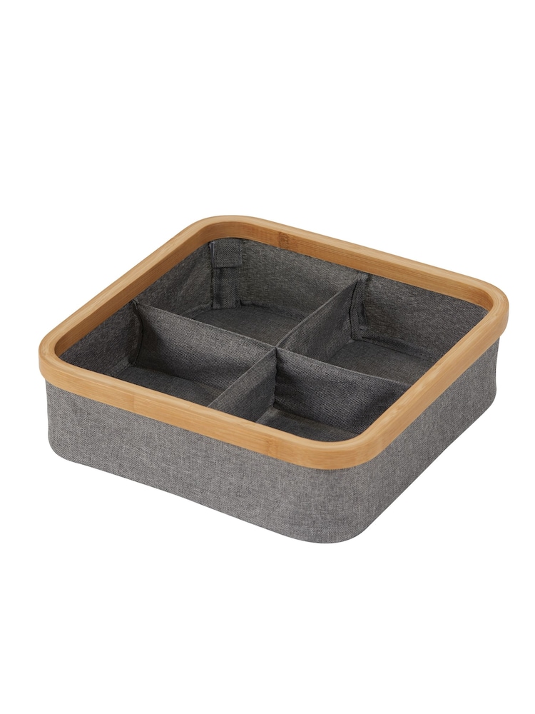 Showerdrape Grey Cotswold Storage Tray with 4 Compartments - Image 4 of 4