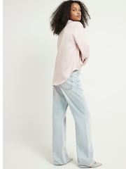 River Island Pink Satin Wrap Shirt - Image 3 of 6