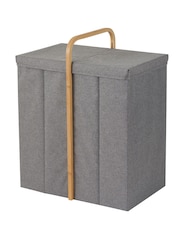 Showerdrape Grey Cotswold Double Laundry Hamper With Lid - Image 4 of 4