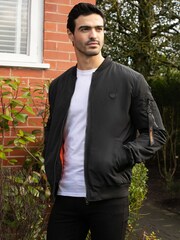 Threadbare Black Lightweight Bomber Jacket - Image 1 of 4