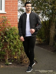 Threadbare Black Lightweight Bomber Jacket - Image 3 of 4