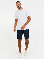 Threadbare Navy Slim Fit Cotton Chino Shorts With Stretch - Image 3 of 4