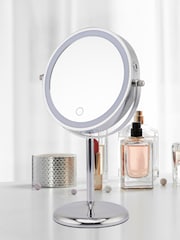 Showerdrape Chrome Iris LED Vanity Mirror Round 3x Magnification Reversible - Image 1 of 5