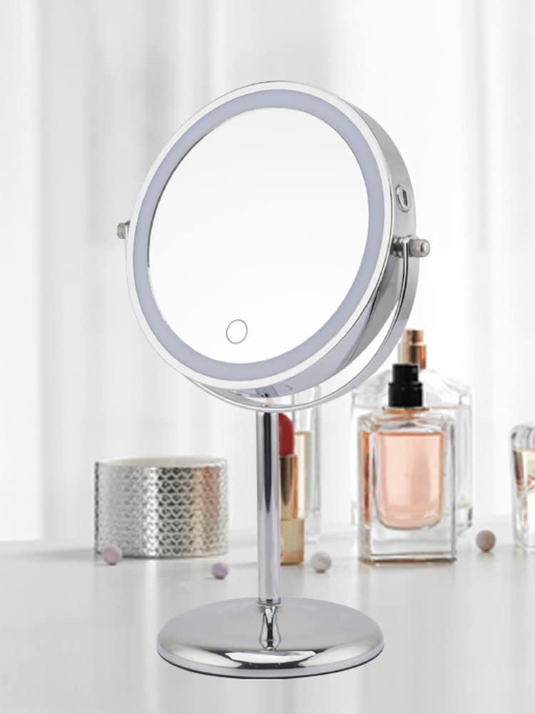 Showerdrape Chrome Iris LED Vanity Mirror Round 3x Magnification Reversible - Image 1 of 5