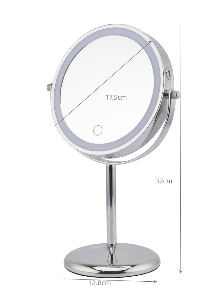 Showerdrape Chrome Iris LED Vanity Mirror Round 3x Magnification Reversible - Image 5 of 5