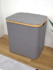 Showerdrape Grey Large Cotswold Laundry Hamper With Lid - Image 1 of 3