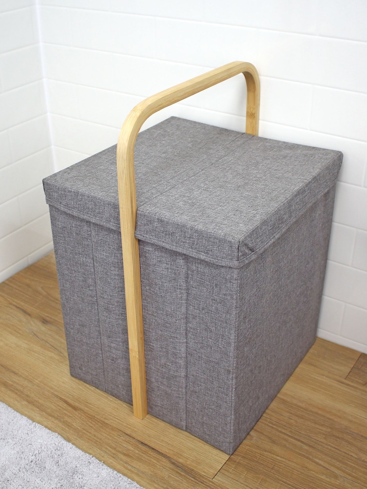 Showerdrape Grey Cotswold Single Laundry Hamper With Lid - Image 1 of 4