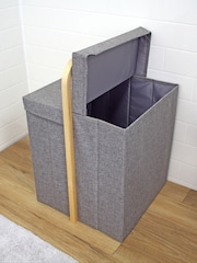 Showerdrape Grey Cotswold Single Laundry Hamper With Lid - Image 2 of 4