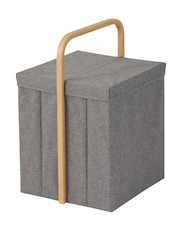 Showerdrape Grey Cotswold Single Laundry Hamper With Lid - Image 4 of 4