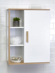 Showerdrape White Cassino Bamboo Wall Cabinet with Display Shelves - Image 1 of 6