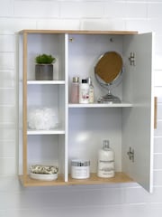 Showerdrape White Cassino Bamboo Wall Cabinet with Display Shelves - Image 2 of 6