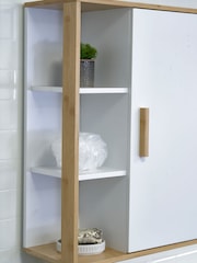 Showerdrape White Cassino Bamboo Wall Cabinet with Display Shelves - Image 3 of 6