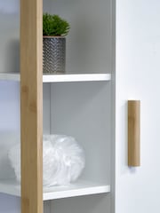 Showerdrape White Cassino Bamboo Wall Cabinet with Display Shelves - Image 4 of 6
