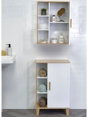Showerdrape White Cassino Bamboo Wall Cabinet with Display Shelves - Image 5 of 6