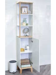 Showerdrape White Catania Bamboo Viscose Tall Boy Cabinet With Display Shelves - Image 2 of 4