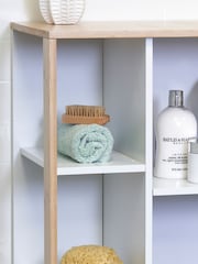 Showerdrape White Varallo Bamboo Viscose Floor Cabinet With Display Shelves - Image 3 of 6