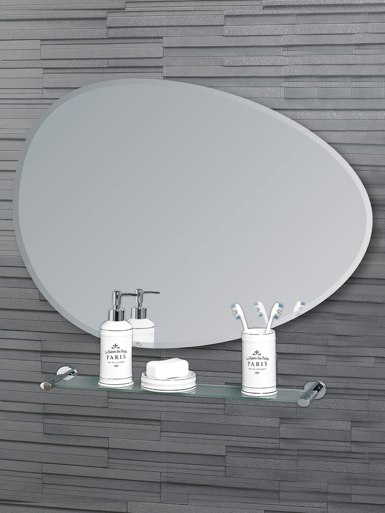 Showerdrape Angel Pebble Shaped Bathroom Wall Mirror Small - Image 1 of 2