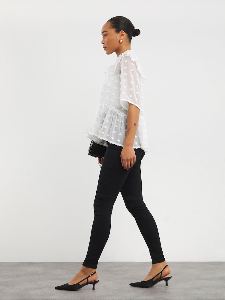 Simply Be Black High Waist Super Stretch Skinny Jeans - Image 1 of 4