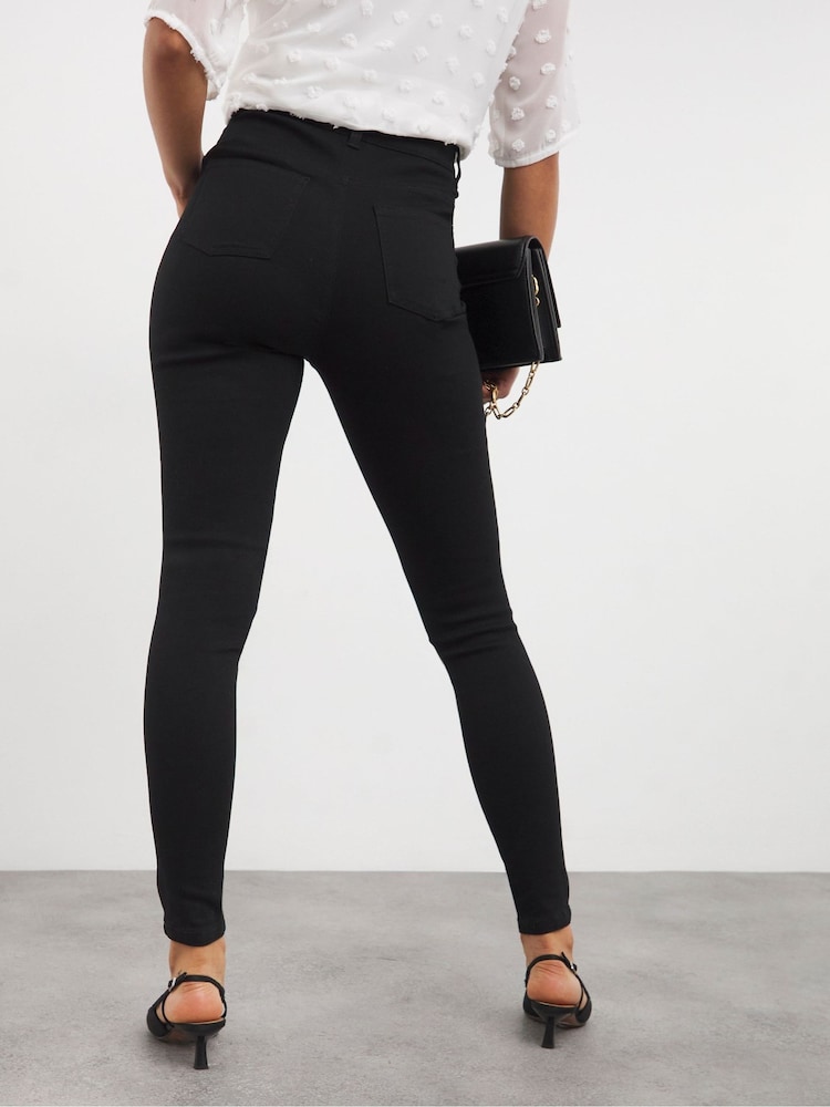 Simply Be Black High Waist Super Stretch Skinny Jeans - Image 2 of 4