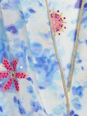 River Island Blue Embellished Tie Dye Kimono Cover-Up - Image 4 of 4