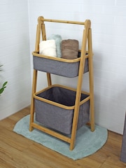 Showerdrape Grey Cotswold 2 Tier Storage Ladder - Image 1 of 5