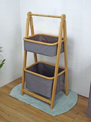 Showerdrape Grey Cotswold 2 Tier Storage Ladder - Image 2 of 5