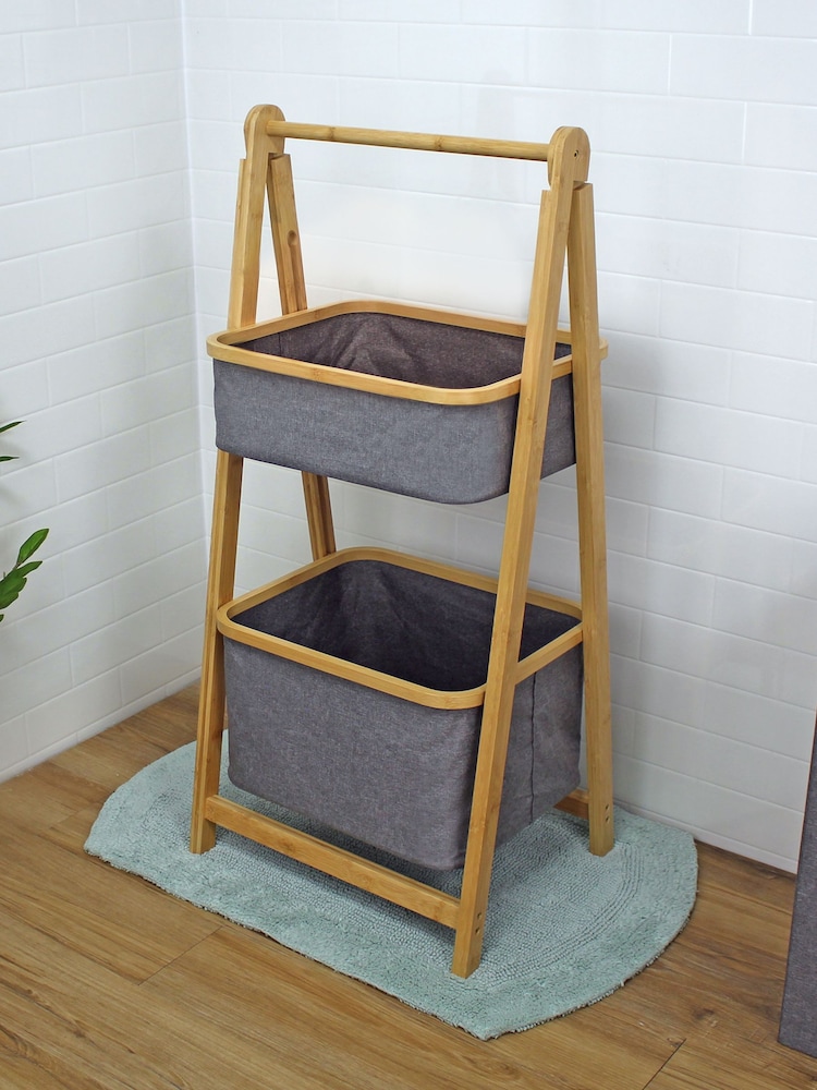 Showerdrape Grey Cotswold 2 Tier Storage Ladder - Image 2 of 5