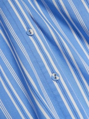 River Island Blue 100% Cotton Balloon Stripe Midi Shirt Dress - Image 6 of 6