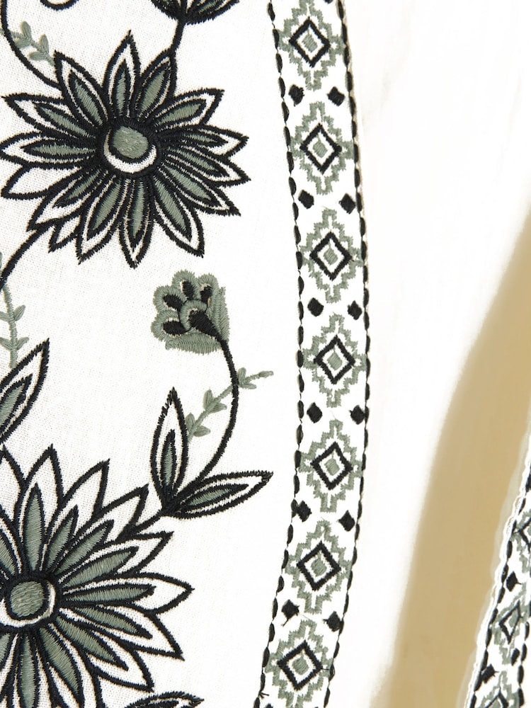 River Island Cream Embroidered Waistcoat - Image 6 of 6