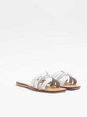 River Island White Cut Out Strap Leather Sandals - Image 3 of 4