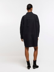 River Island Black Denim Oversized Shirt Dress - Image 2 of 5