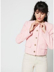 Pink - River Island Trophy Kurz geschnittene Bouclé-Jacke - Bild 2 von 4