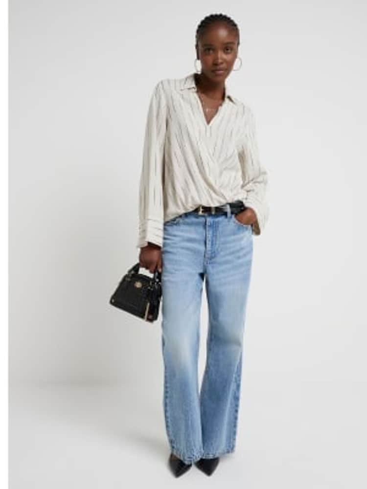 River Island лен в полоску Блузка в обтяжку - Изображение 2 из 4 River Island лен в полоску Блузка в обтяжку - Изображение 2 из 4