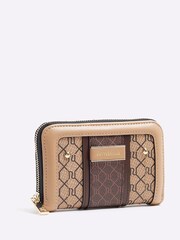 River Island Brown Monogram Panel Zip Around Purse - Image 3 of 4
