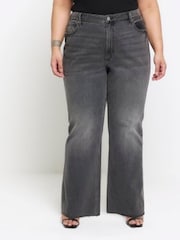 Schwarz - River Island Jeans in Relaxed Straight Fit mit hohem Bund - Bild 4 von 5