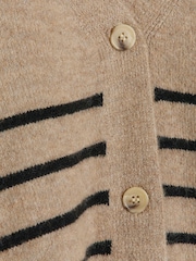 River Island Brown Stripe Button up Cropped Cardigan - Image 5 of 5