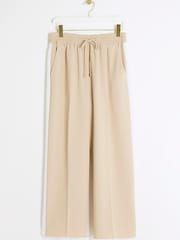 Бежевый - Широкие спортивные брюки с полосками по бокам River Island Petite - Изображение 6 из 6
