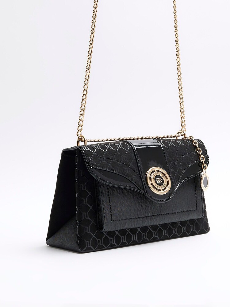 River Island Black Monogram Pocket Shoulder Bag - Image 3 of 5
