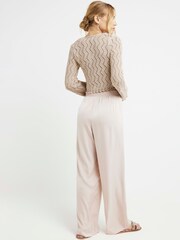 River Island Pink Satin Pull On Elasticated Trousers - Image 2 of 4