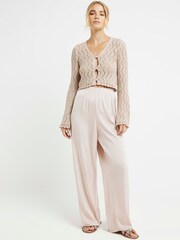 River Island Pink Satin Pull On Elasticated Trousers - Image 4 of 4