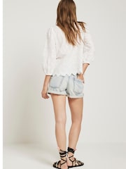 Шорты изRiver Island светлого хлопка с закрученным подолом 100 - Изображение 1 из 5