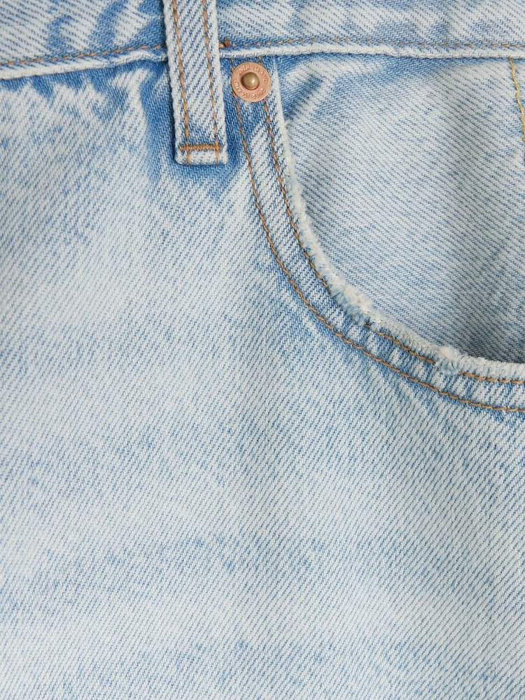 River Island Blue Curve Straight Fit 100% Cotton High Rise Relaxed Jeans - Image 11 of 11