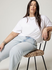 River Island Blue Curve Straight Fit 100% Cotton High Rise Relaxed Jeans - Image 4 of 6
