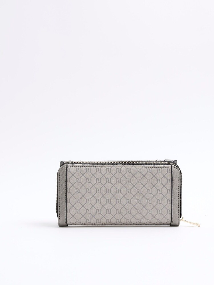 River Island Grey Monogram Tab Purse - Image 1 of 5