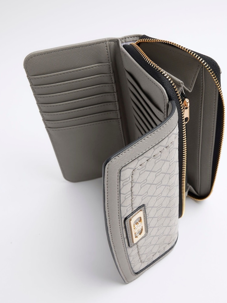River Island Grey Monogram Tab Purse - Image 2 of 5