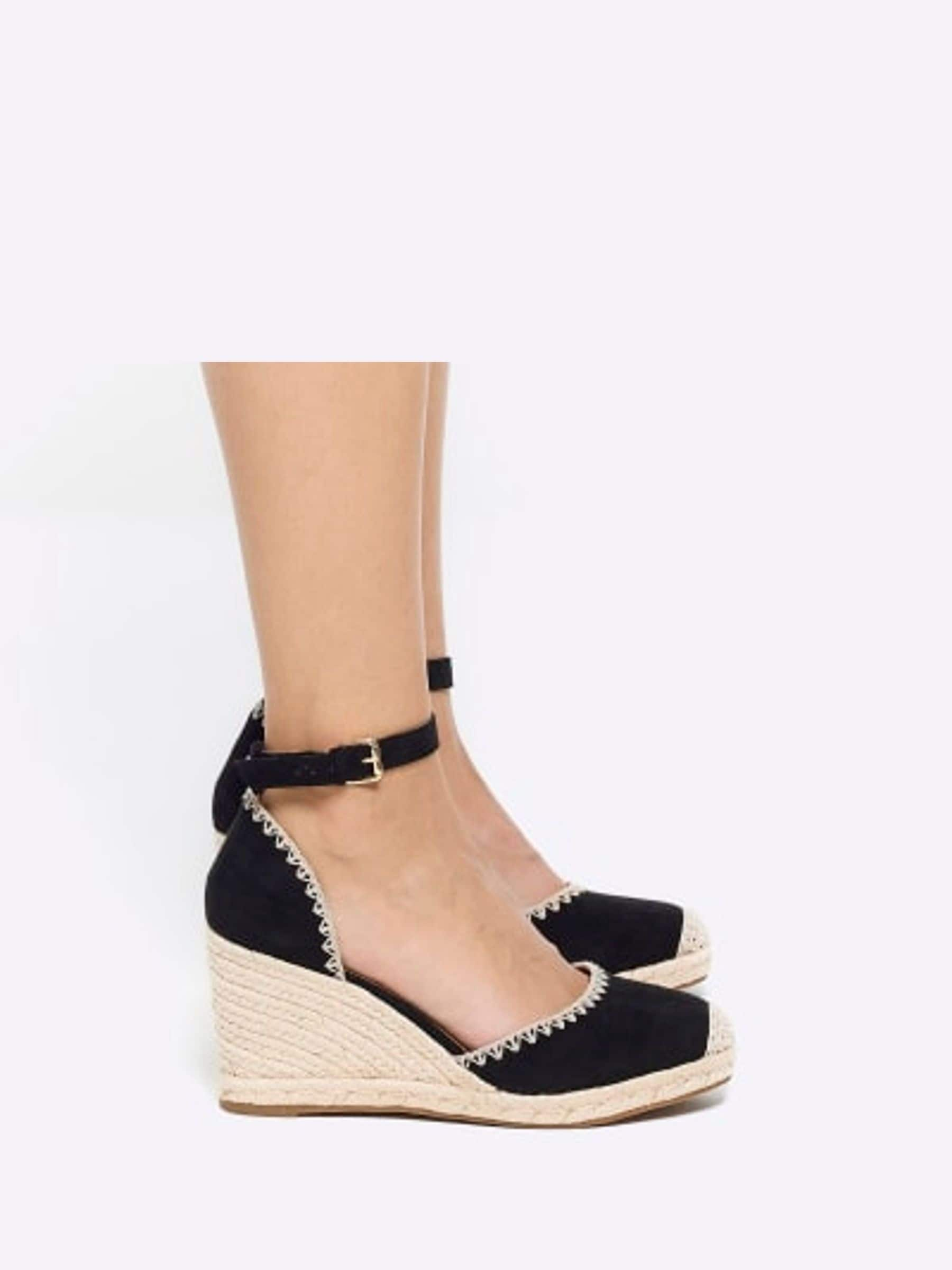 River island black wedges online